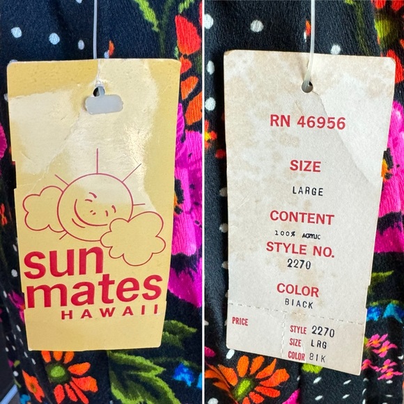 Vintage 60s 70s Sun Mates Hawaii Halter Mini Dress Hawaiian Aloha Floral NWT - Picture 8 of 9